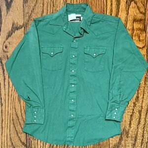Vintage Green Panhandle Slim Pearl Snap Western Shirt